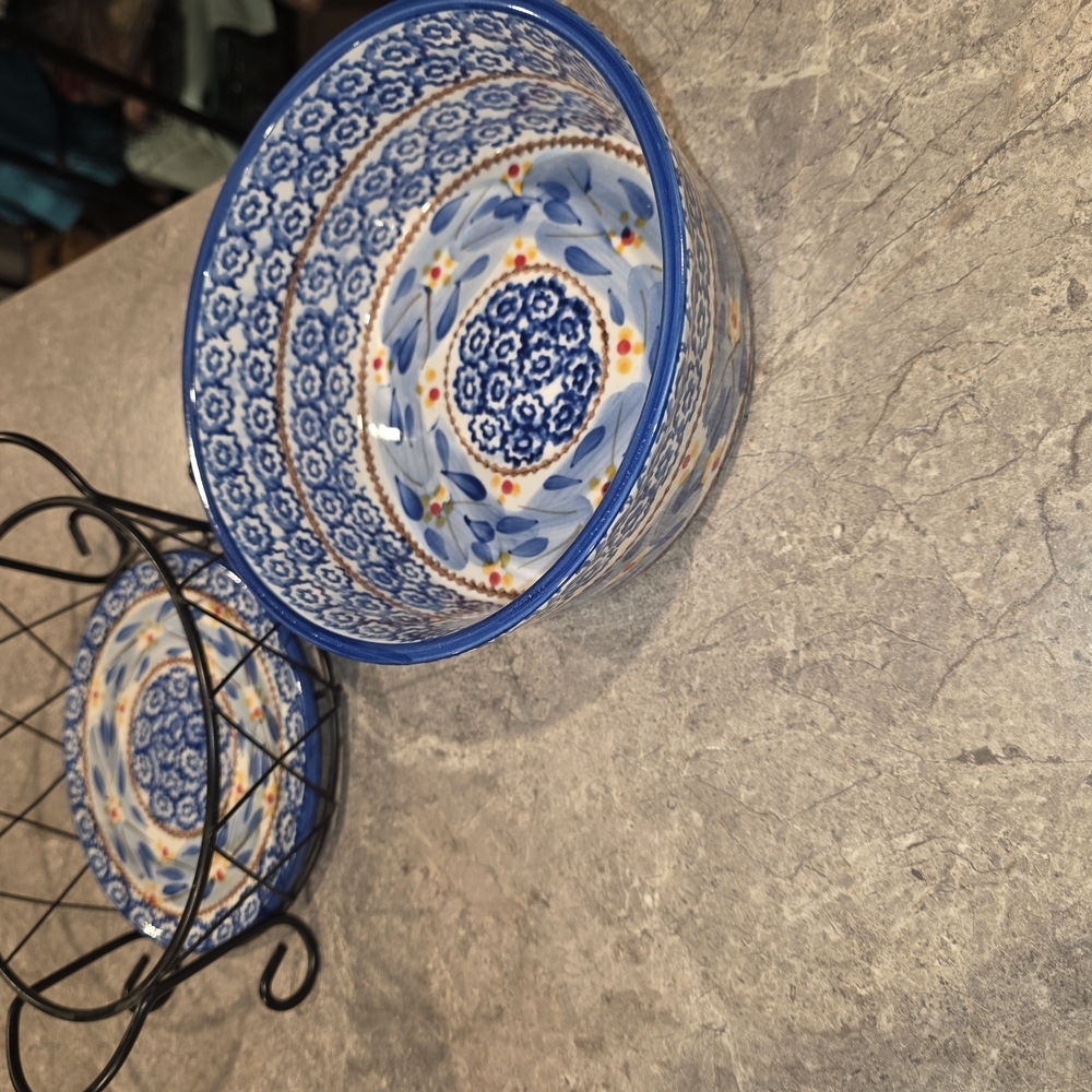 (J30) Temptations Blue and White Patterned Bowl Set - Picture 2 of 5